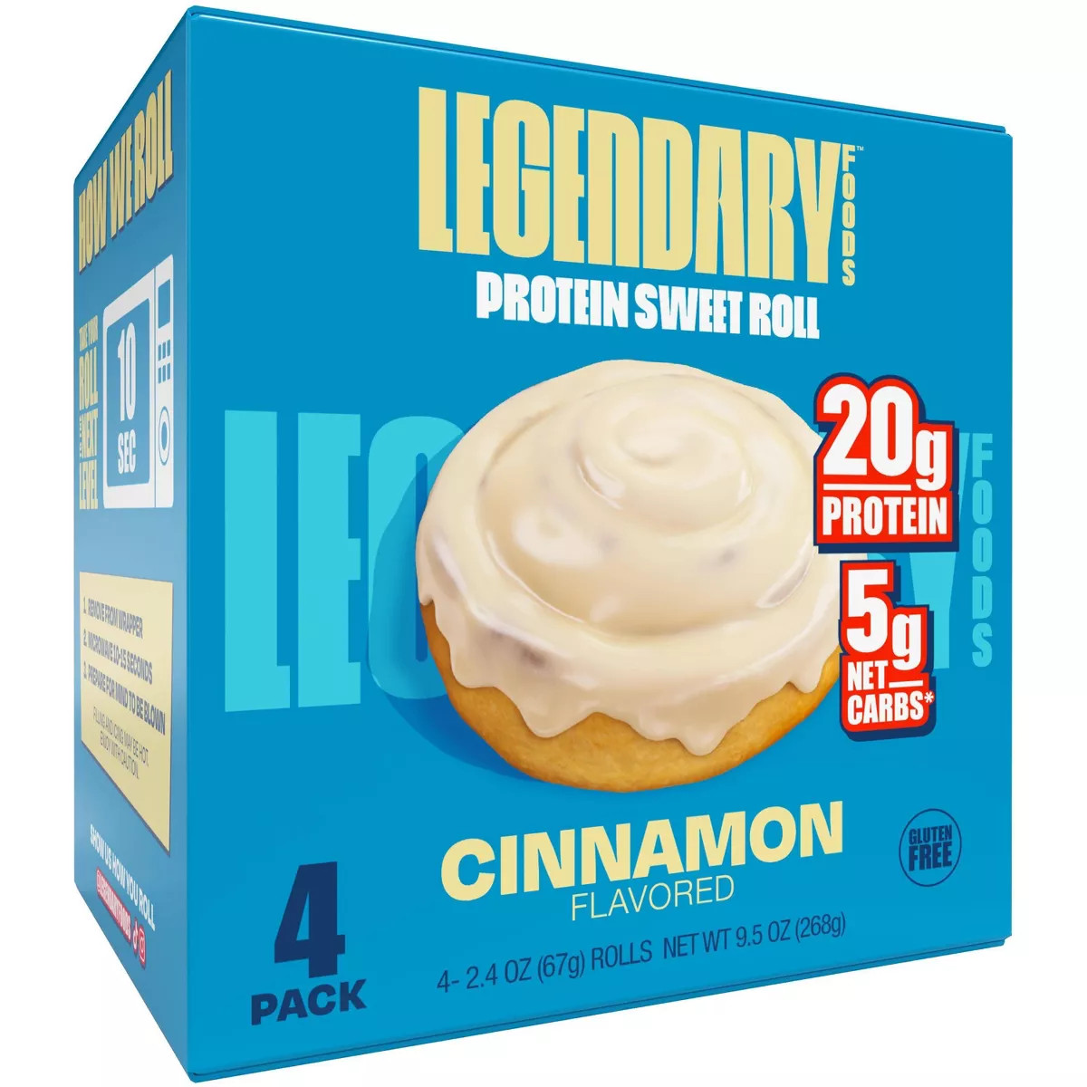 Legendary Foods Gluten Free and Keto Friendly Protein Sweet Roll - Cinnamon - 9.5oz/4ct | Target