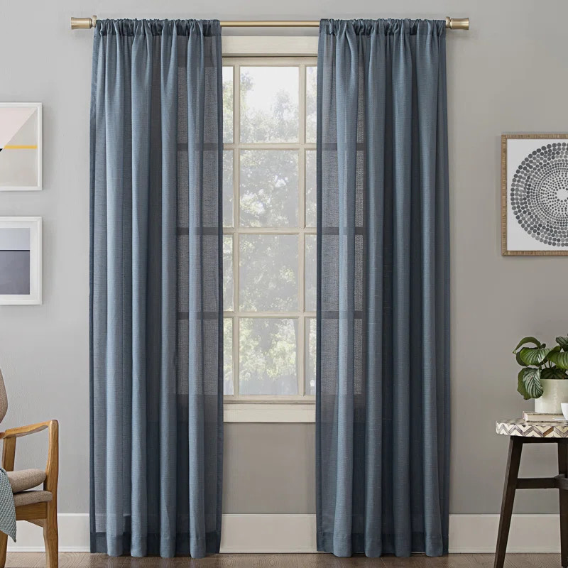 Wayfair Basics® Berwick Linen Blend Semi-Sheer Rod Pocket Curtain Panel | Wayfair North America