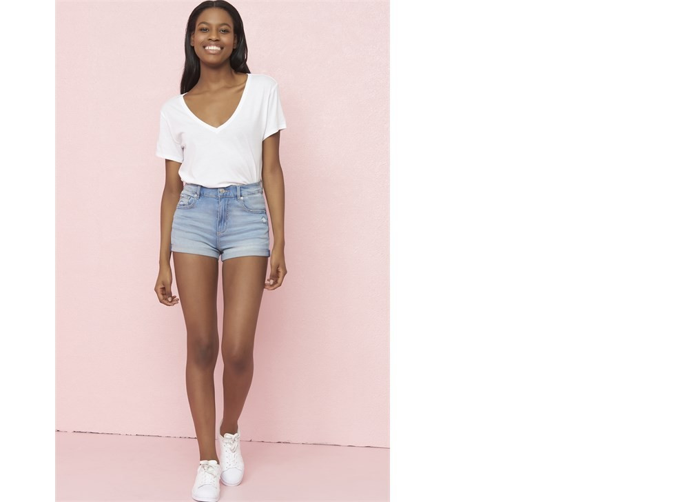 Garage  Super Soft Retro High Waist Jean Short - FINAL SALE Santa Barbara Blue | Garage.ca / ShopGarageOnline.com