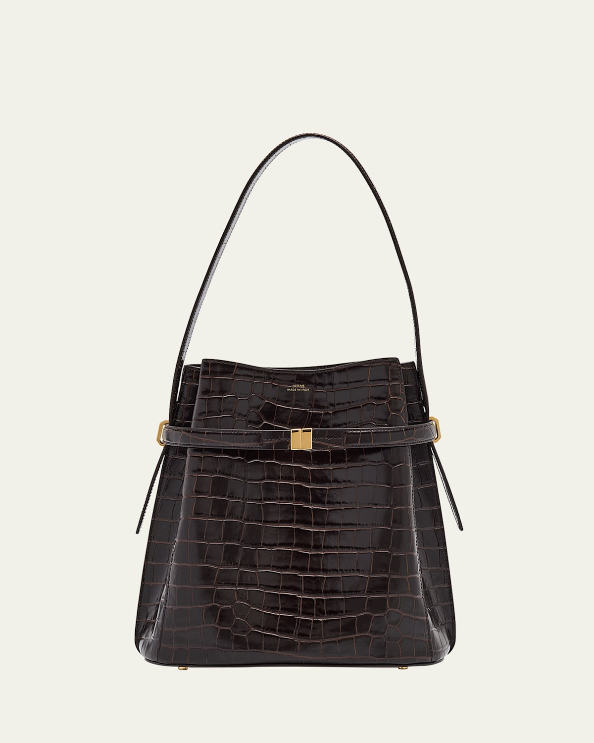 Belted Croc-Embossed Leather Bucket Bag | Bergdorf Goodman