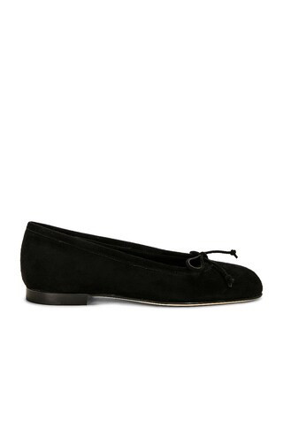 Manolo Blahnik Veralli Suede Ballet Flat in Black | FWRD 