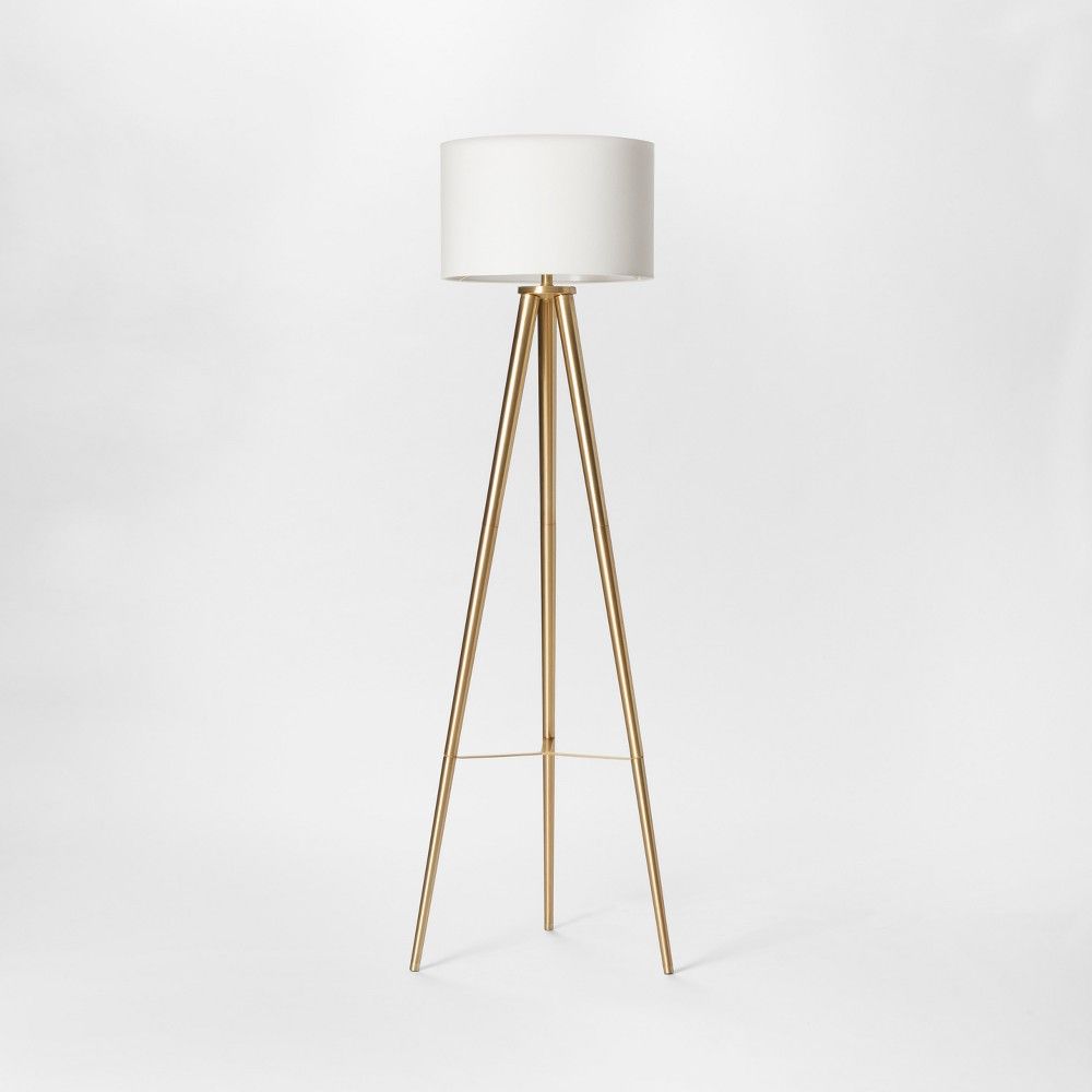 Delavan Metal Tripod Floor Lamp Brass (Includes LED Light Bulb) - Project 62 | Target