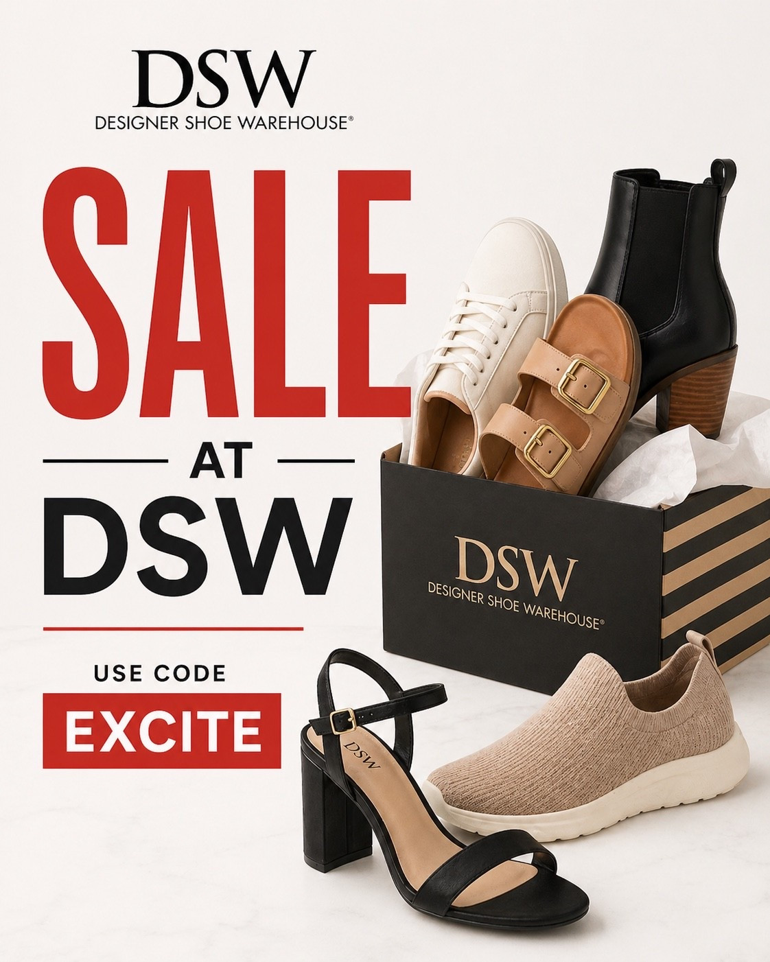 Buy your fav shoes from @DSW at upto 60% off. Use code “EXCITE”

#Spring #summer #shoes

#LTKMothersDay #LTKmomlife #LTKSaleAlert