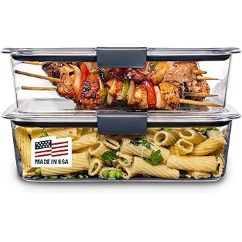 Rubbermaid Brilliance BPA-Free Food Storage Containers with Lids, Airtight Clear Set of 2 (9.6 Cu... | Amazon (US)
