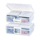 IRIS USA 4" x 6" Storage-16 Inner Keeper Organizer Cases Storage Containers Box for Photos, Clear-XL | Amazon (US)