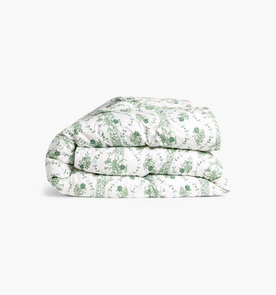 Green Vine Stripe Duvet Cover | Hill House Home