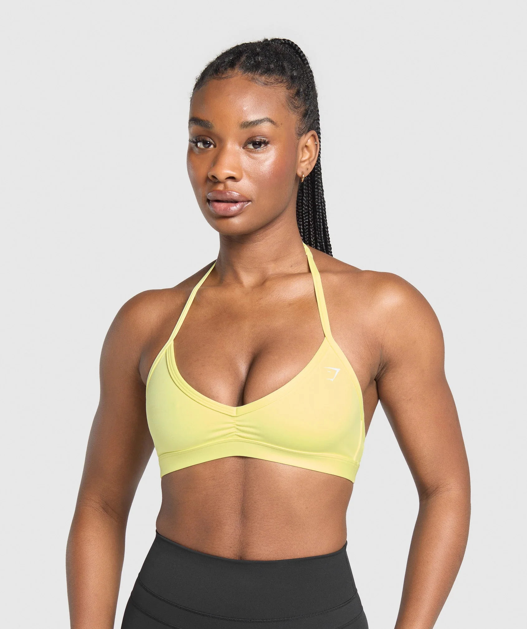 Gymshark Minimal Halterneck Sports Bra - Refresh Yellow | Gymshark CA