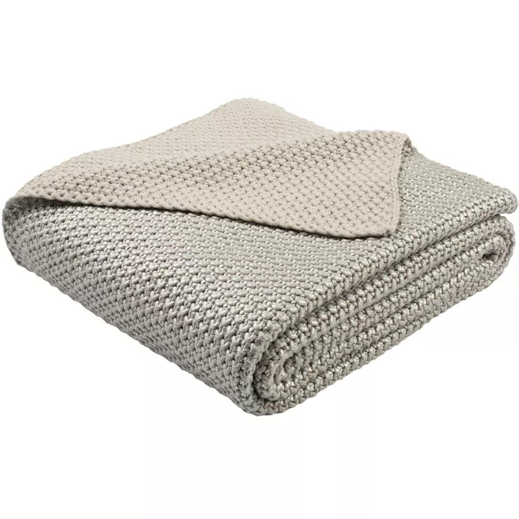 Tickled Grey Knit Throw Blanket - Palewisper - 50" x 60" - Safavieh . | Target