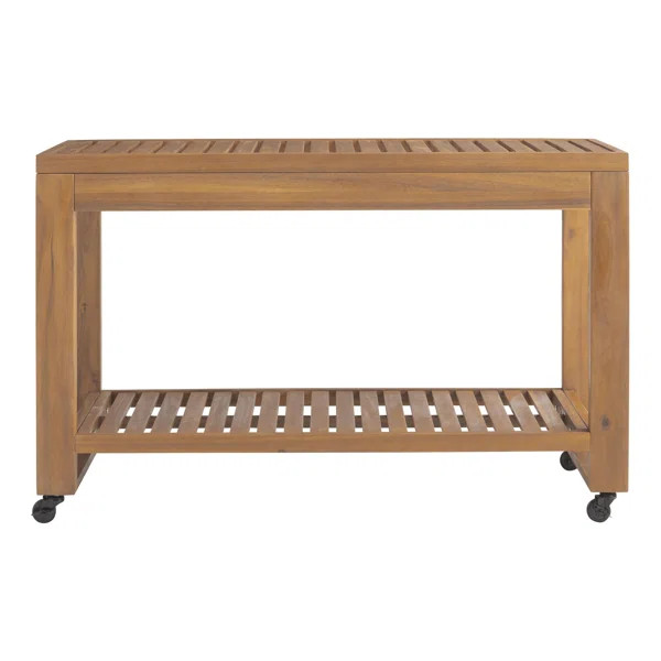 Adagio Outdoor Solid Teak Wood Bar Cart Island | Wayfair North America
