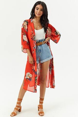 Chiffon Floral Kimono | Forever 21 (US)