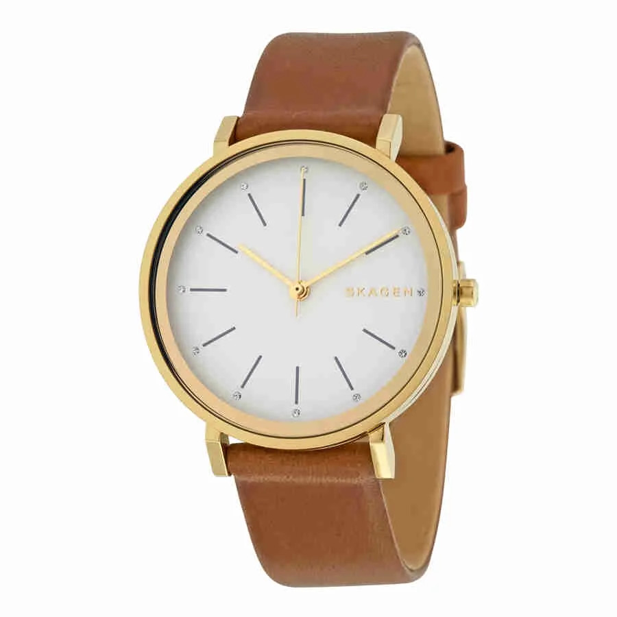 Skagen Women's Hald Silver Dial Brown Leather Watch SKW2512 | Walmart (US)