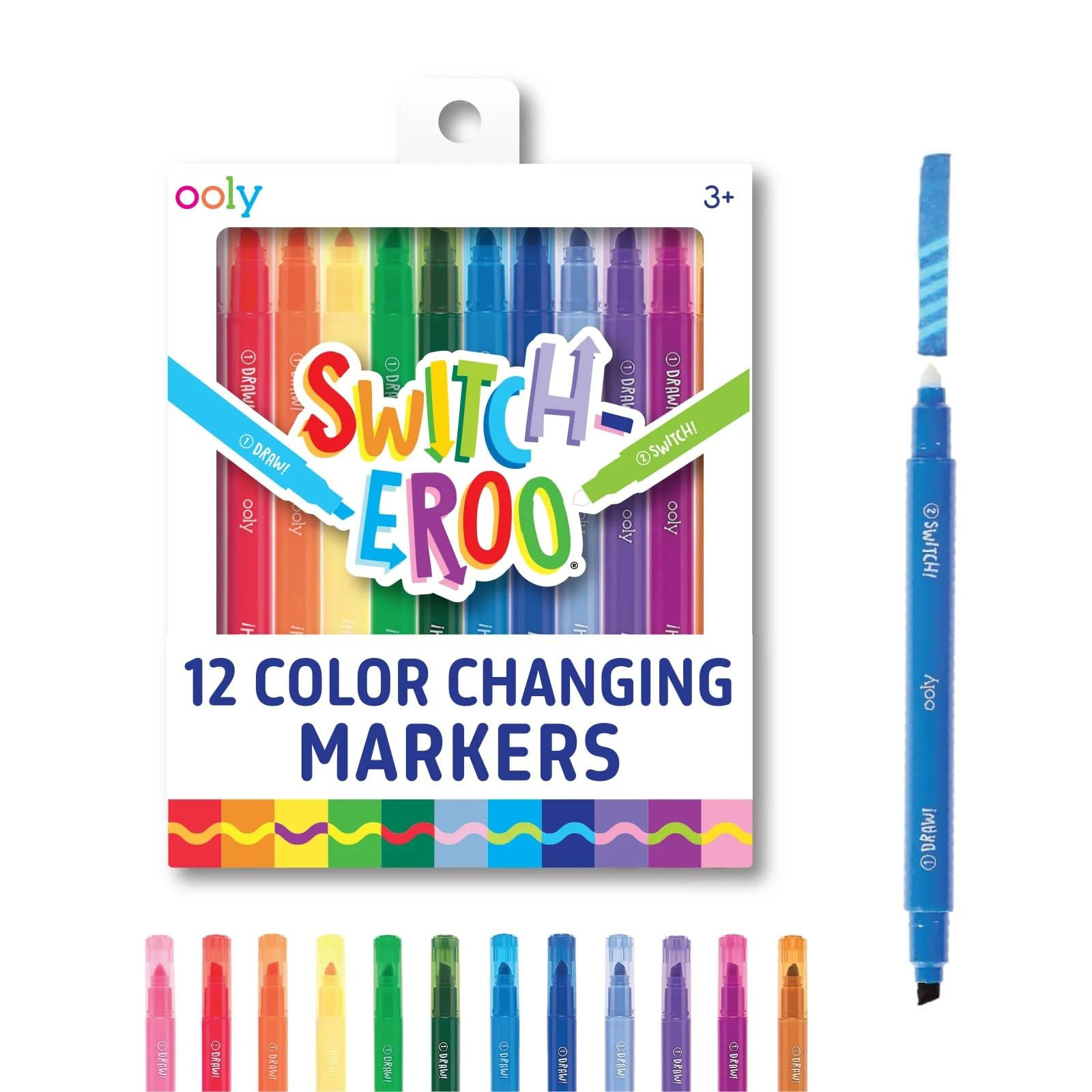 Ooly 12 Pack Switch-eroo Color Changing Markers, Dual Tip Markers for Kids, Double Ended Chisel T... | Amazon (US)