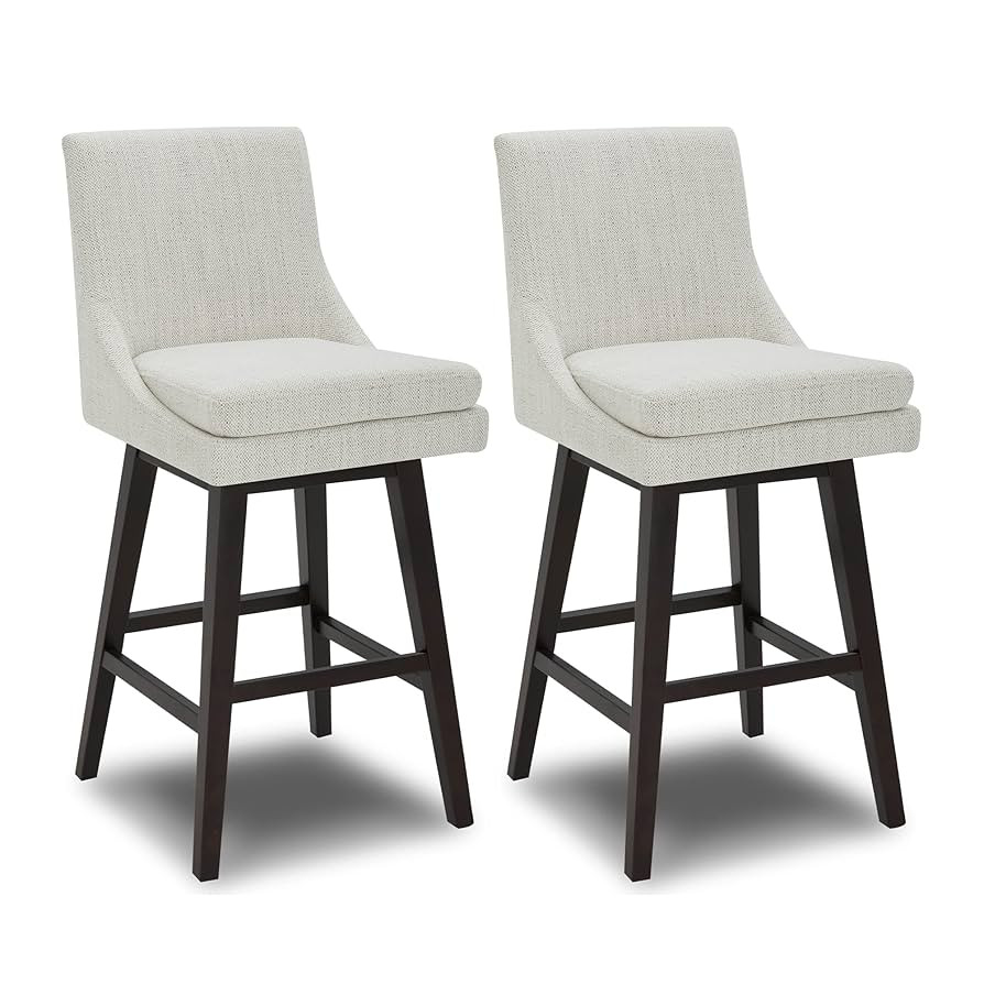CHITA Bar Height Swivel Barstool with Back Set of 2, FSC Certified Upholstered Bar Stool, 30.7" H... | Amazon (US)