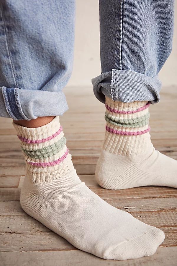 Retro Stripe Tube Socks by Free People, Pistachio, One Size | Free People (Global - UK&FR Excluded)