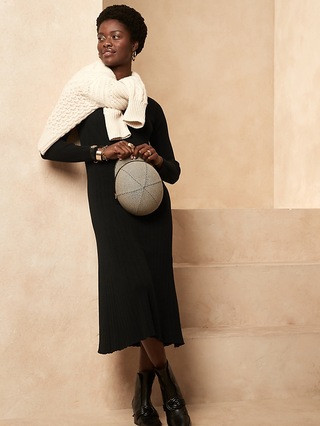 Ribbed V-Neck Sweater Dress | Banana Republic (US)