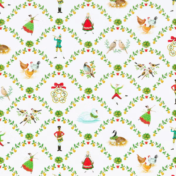 Caspari On the Twelfth Day Wrapping Paper | The Container Store