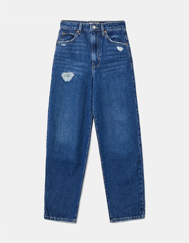 Blaue High Waist Mom Ripped Jeans | TALLY-WEiJL (DE)