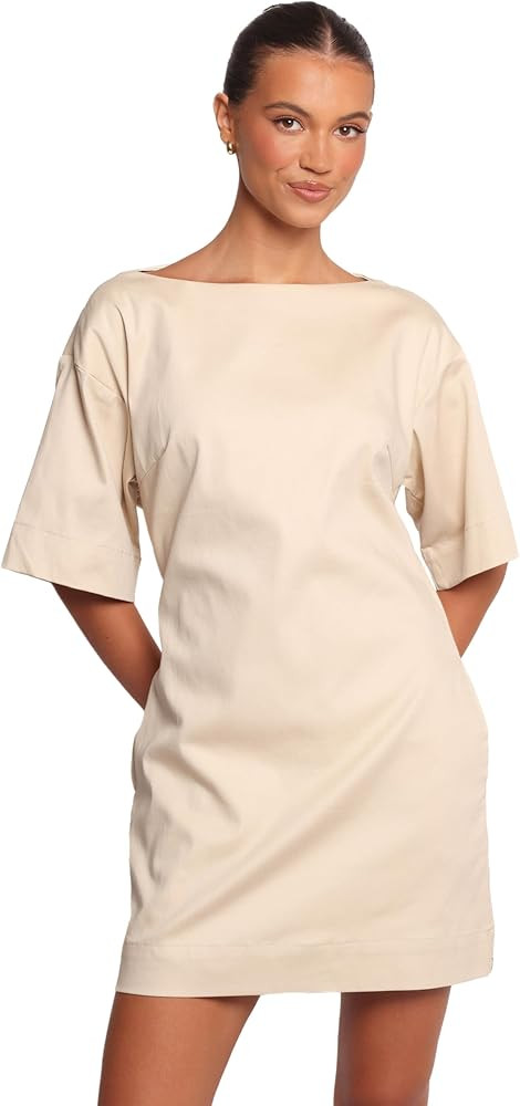 Petal & Pup Women's Thorne Mini Dress - Beige | Amazon (US)