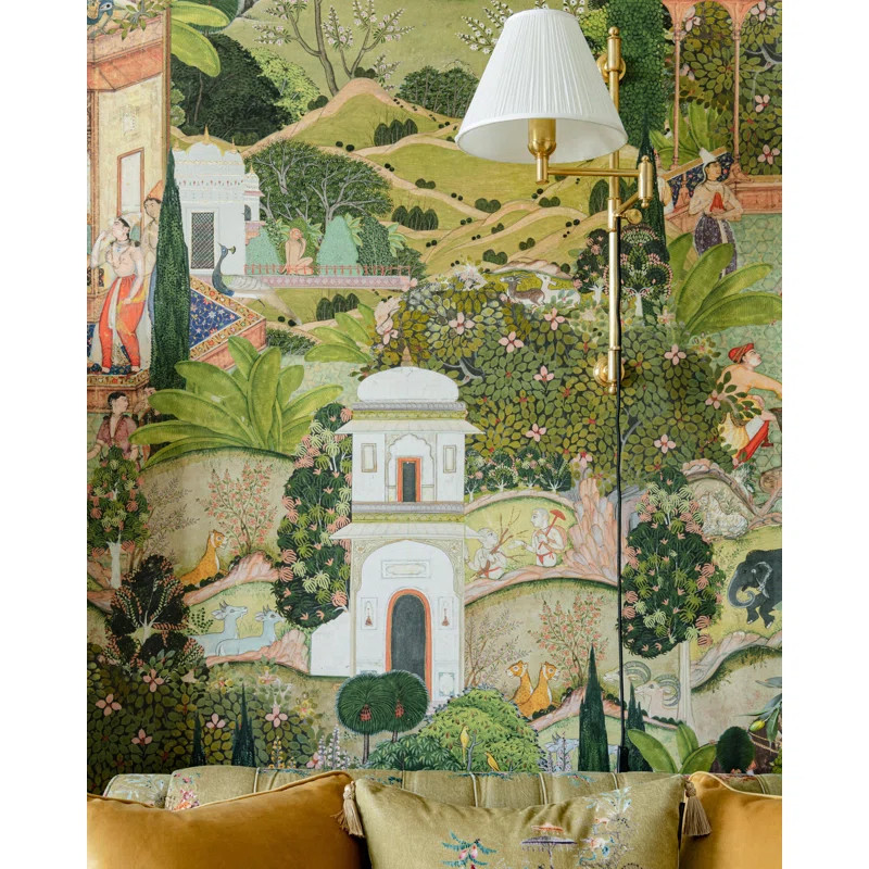 The Wallpaper Compendium 2 Gardens of Jaipur 9.84' L x 20.5" W Textured Wallpaper Roll | Perigold