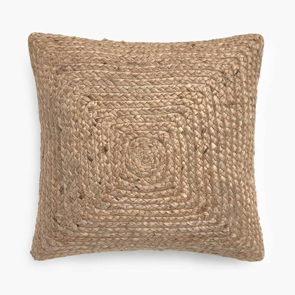 Square Natural Jute (18 X 18 Inches) Hand-Woven Cushion Covers for Couch, Sofa Boho Home Décor B... | Amazon (US)