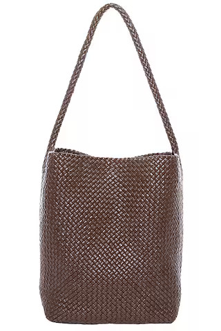 Medium Woven North South Tote Bag | FWRD 