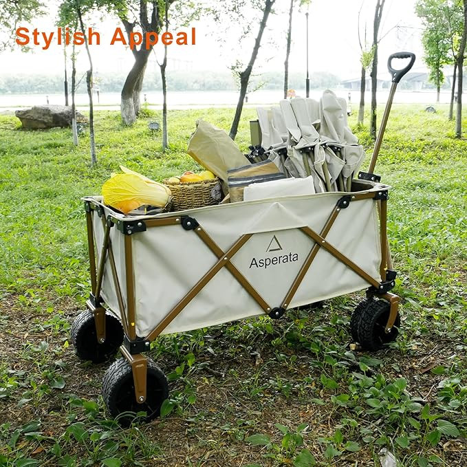 Collapsible Wagon - 330lbs Heavy Duty; Beach & Garden Cart with Big Wheels;White Wagons Carts for... | Amazon (US)