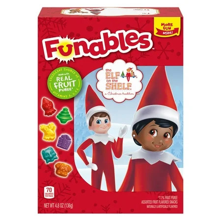 Funables Elf on the Shelf Holiday Fruit Snacks Fun Book Stocking Stuffers for Kids 4.8oz pack | Walmart (US)