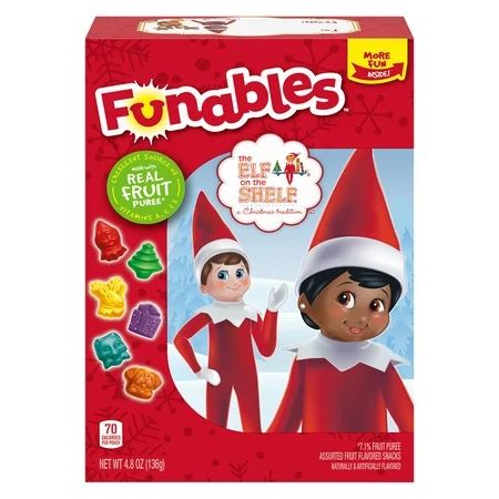 Funables Elf on the Shelf Holiday Fruit Snacks Fun Book Stocking Stuffers for Kids 4.8oz pack | Walmart (US)