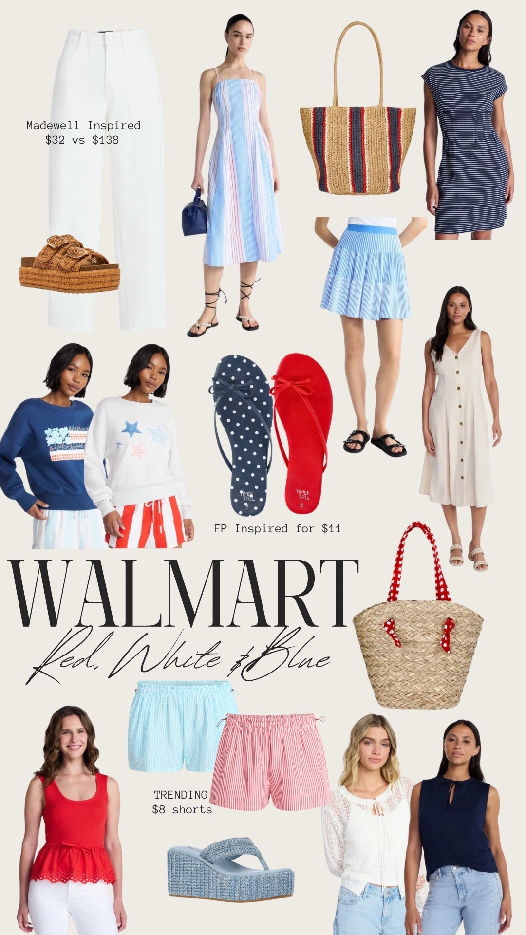Americana vibes at Walmart ❤️🤍💙 Now is the time to grab your 4th of July outfit! Before they sell out! 

#LTKSeasonal #LTKgrwm #LTKootd