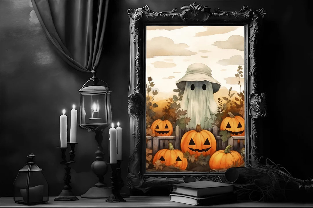 Ghost in the Park Digital Print Dark Romantic Ghost Floral - Etsy | Etsy (US)