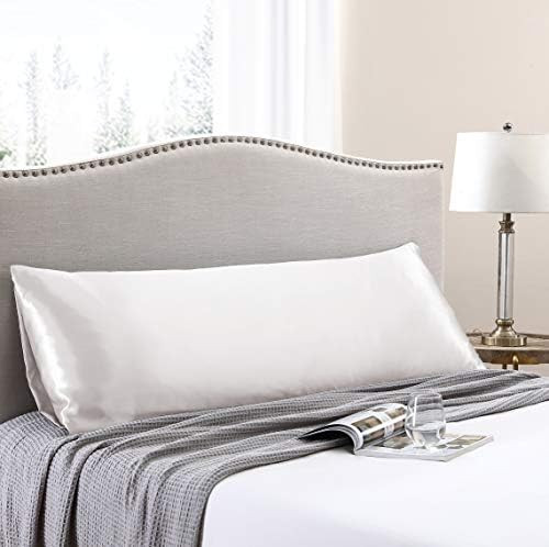 Love's cabin Body Pillow Cover, 20x54 inches Ivory White Soft Satin Body Pillow case with Envelope C | Amazon (US)