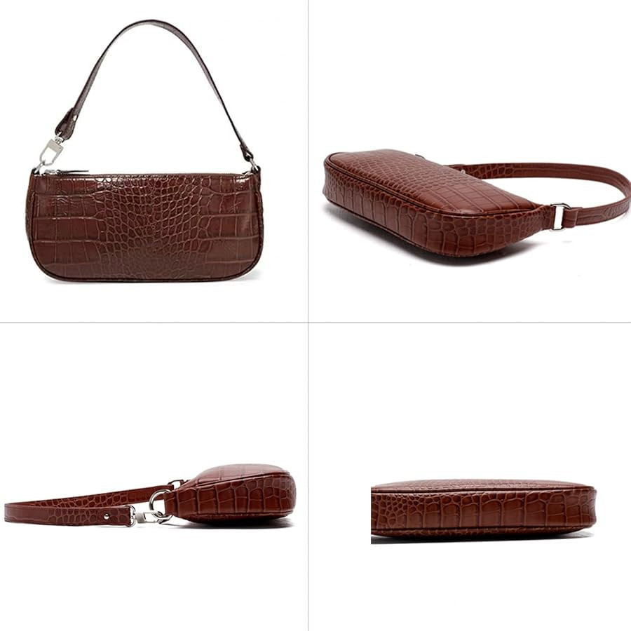 Small Shoulder Bags for Women Retro Classic Tote Purse Handbag Crocodile Pattern Clutch | Amazon (US)