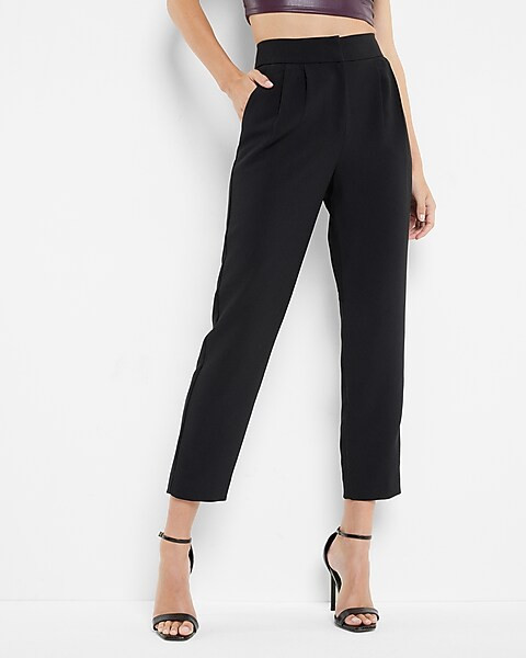 Super High Waisted Pleated Ankle Pant | Express