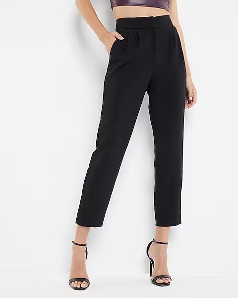 Super High Waisted Pleated Ankle Pant | Express (Pmt Risk)