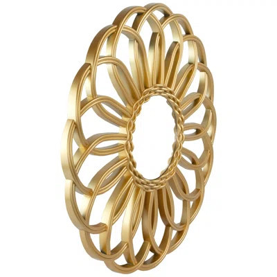 Mercer41 round rattan sunflower wall mirror