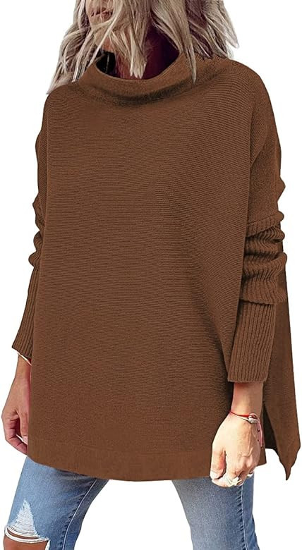 EFAN Women's Oversized Turtleneck Knit Pullover Sweater Warm Clothes for Winter Trendy 2023 | Amazon (US)