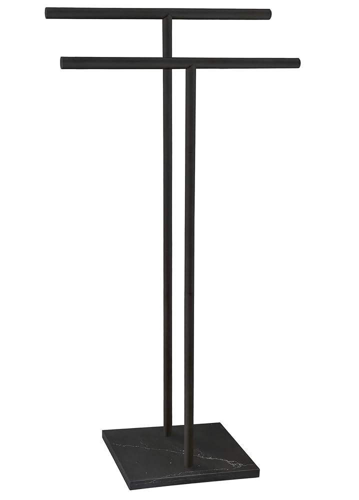 40 Inch Freestanding Towel Rack for Bathroom Floor Double-T Shape Bath Sheet Holder with Marble D... | Amazon (US)