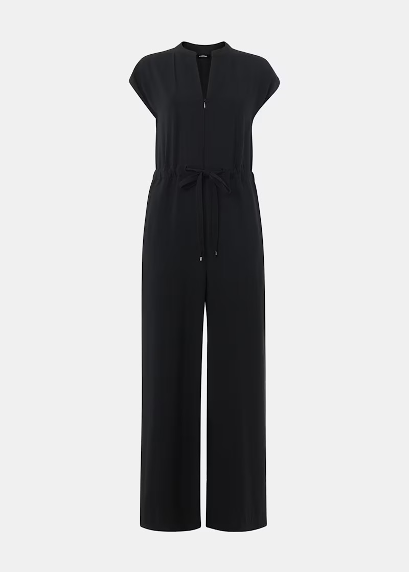 Black Sleeveless Drawstring Jumpsuit | WHISTLES | Whistles UK | | Whistles