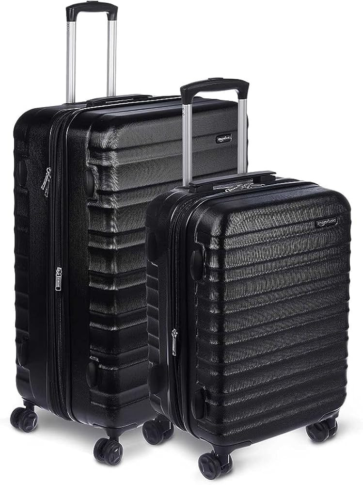Amazon Basics 2-Piece Set Hardside Spinner, Black | Amazon (US)