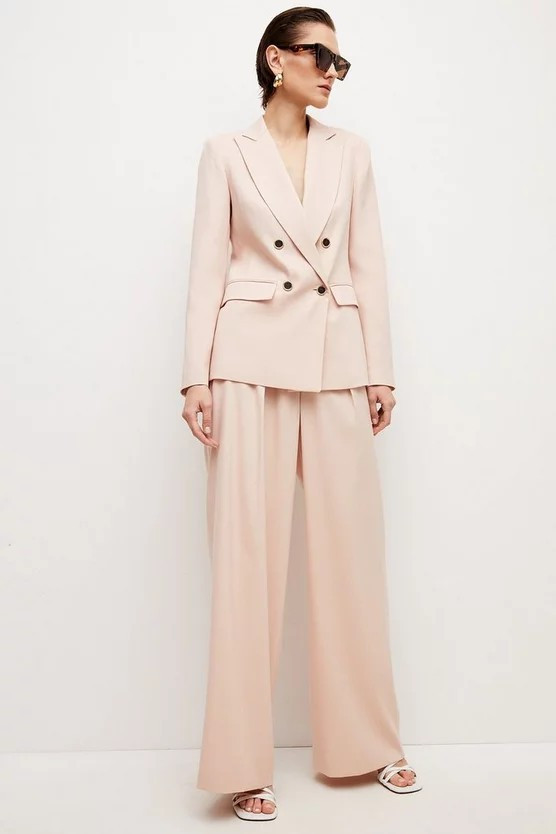 Relaxed Tailored High Waist Wide Leg Pants | Karen Millen US