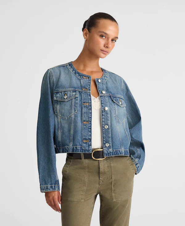 Denim Cocoon-Sleeve Cropped Jacket | Madewell | Madewell