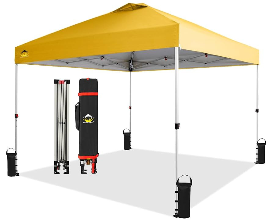 Crown Shades 10x10 Pop Up Canopy - Beach Tent with One Push Setup - Outdoor Sun Shade for Events,... | Amazon (US)