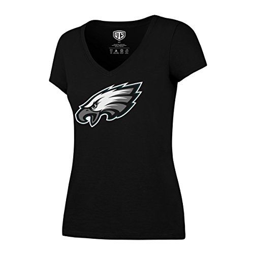 NFL Philadelphia Eagles Women's OTS Rival V-Neck Tee, Jet Black, Large | Amazon (US)