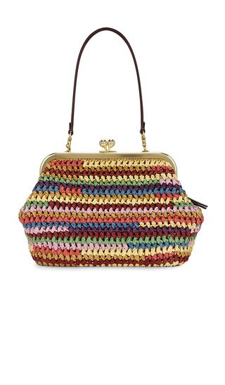 Coach Large Weave Straw Kisslock 27 Frame Bag in Brown. | Revolve Clothing (Global)