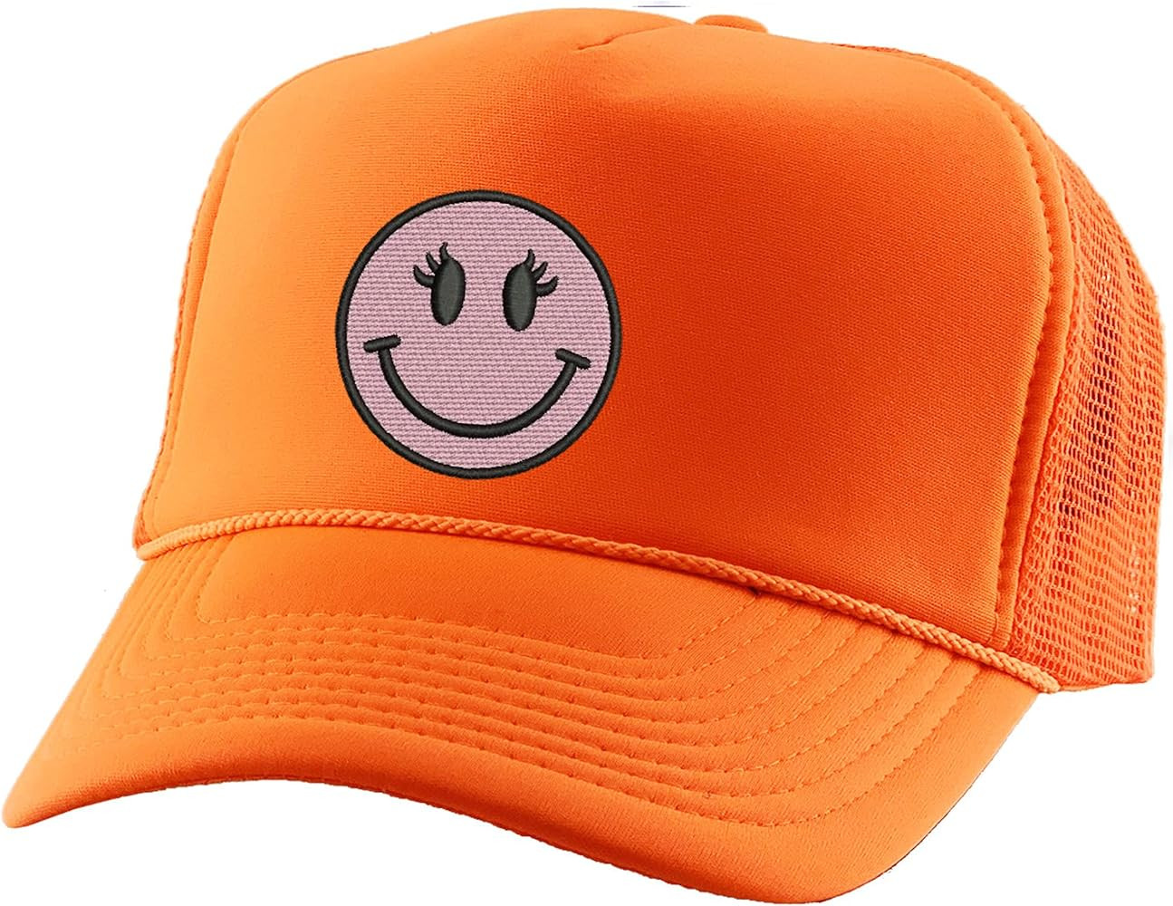 ALLNTRENDS Girl Smile Face Trucker Hat Embroidered Adult Baseball Cap Adjustable Snapback | Amazon (US)