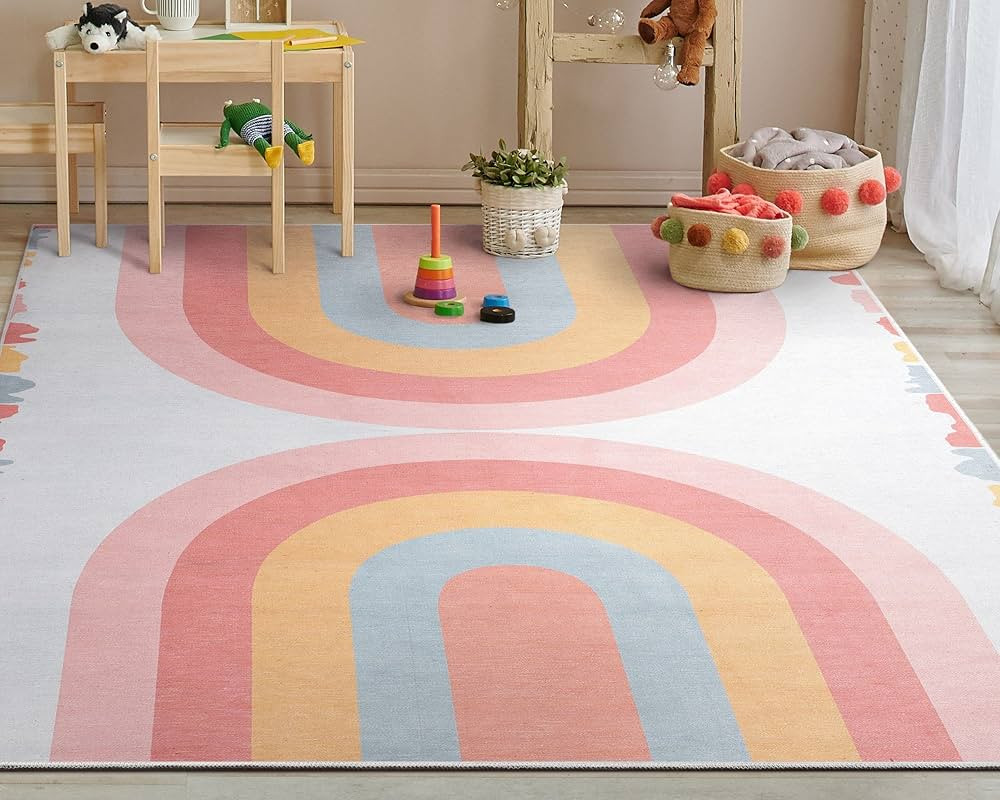 Well Woven Kids Crescent Rainbow Rug, 3'3" x 5', Multi Color | Amazon (US)