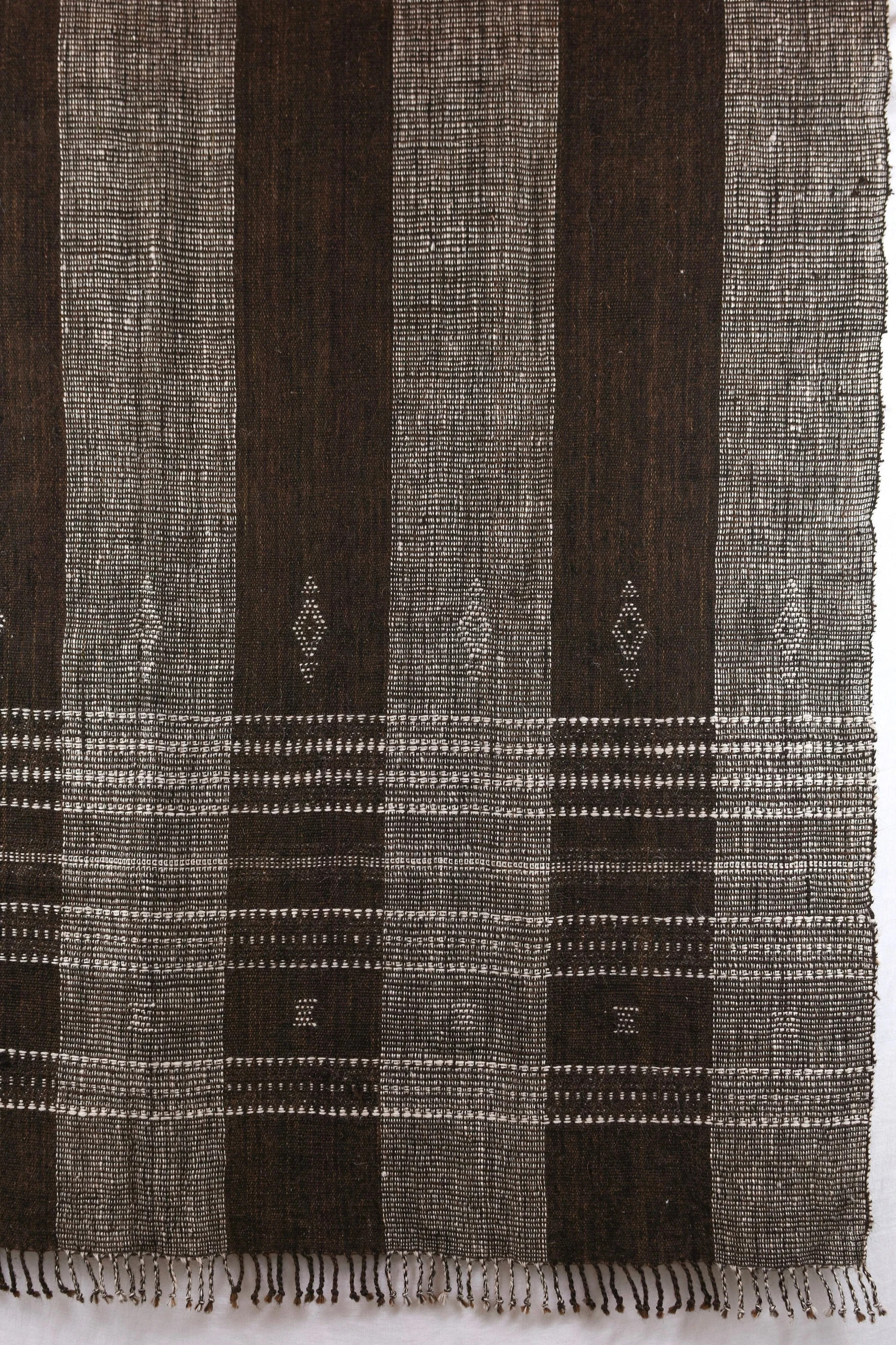Handwoven Wool Throw Blanket - Brown and Ivory, Gujarat | Etsy (Global)