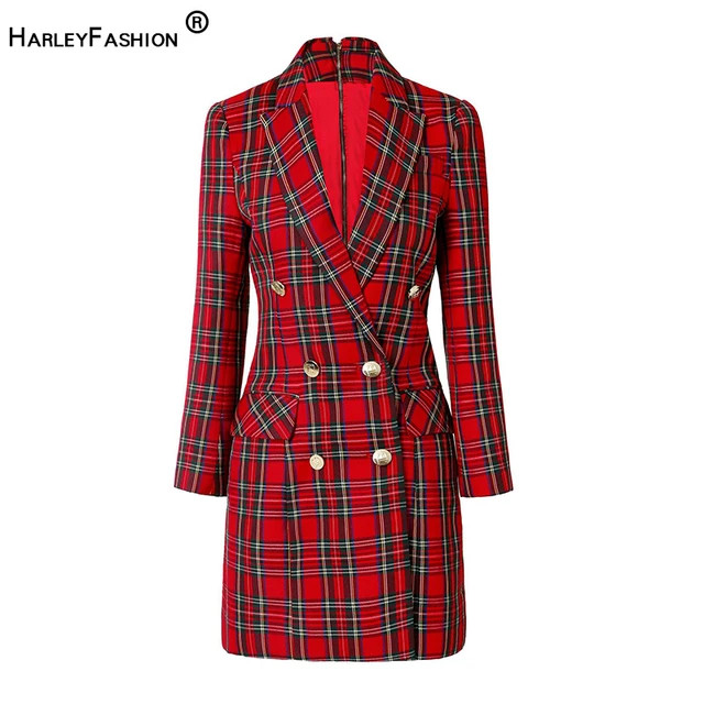 Harley Fashion-Robe blazer classique pour femme, modèle à carreaux, design de qualité, nouvell... | Aliexpress EU