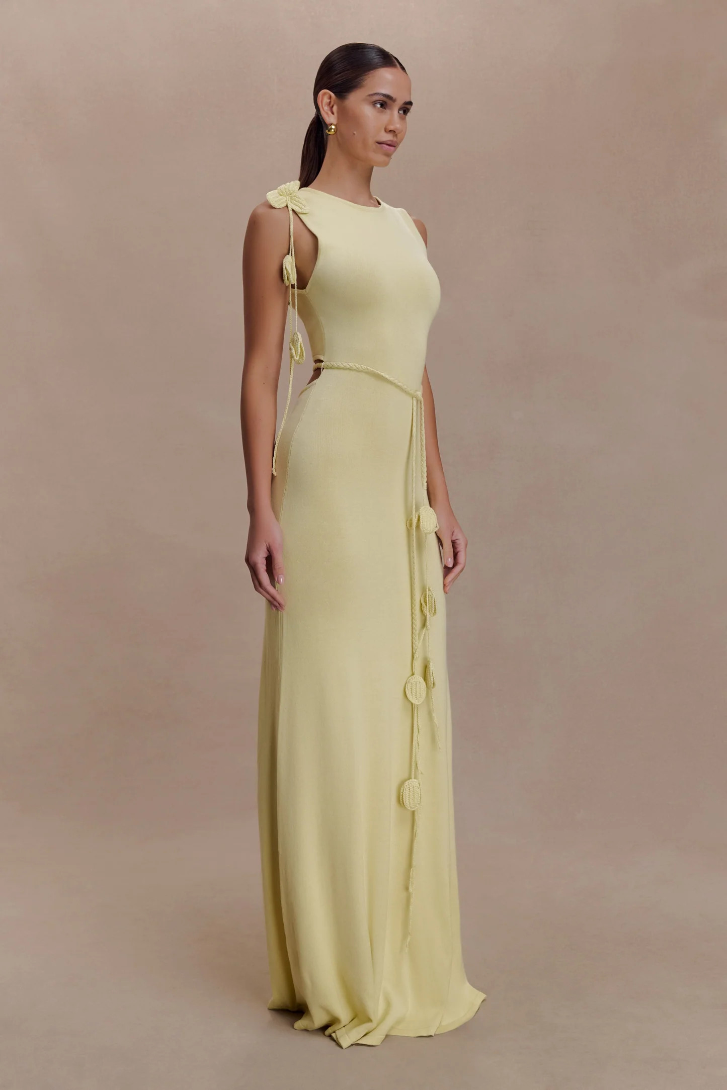 Monay Tulip Maxi Dress - Lemon | Meshki UK