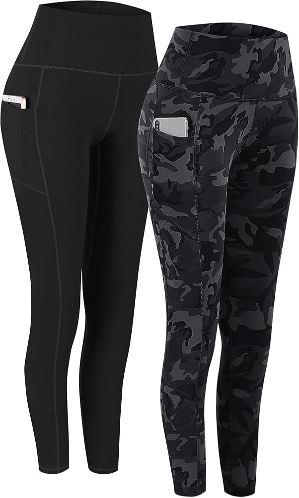 Fengbay 2 Pack High Waist Yoga Pants with Pockets, Tummy Control Workout Running Yoga Leggings fo... | Amazon (US)